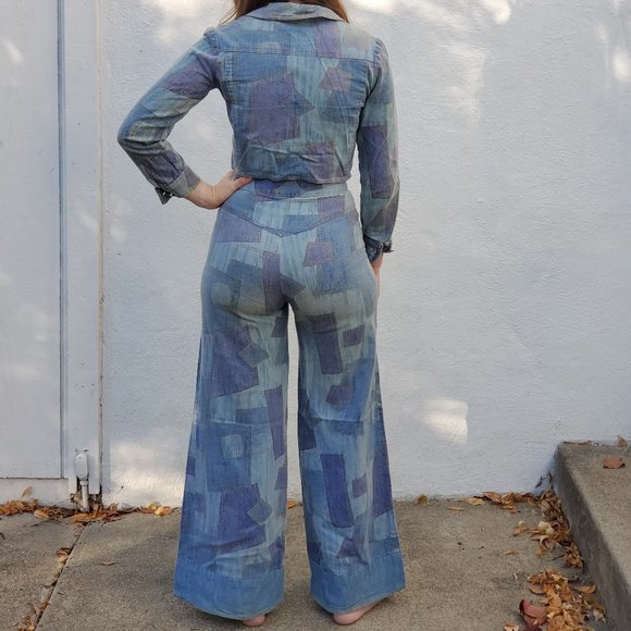 vintage 1970s patchwork suit - Picture 6 of 11